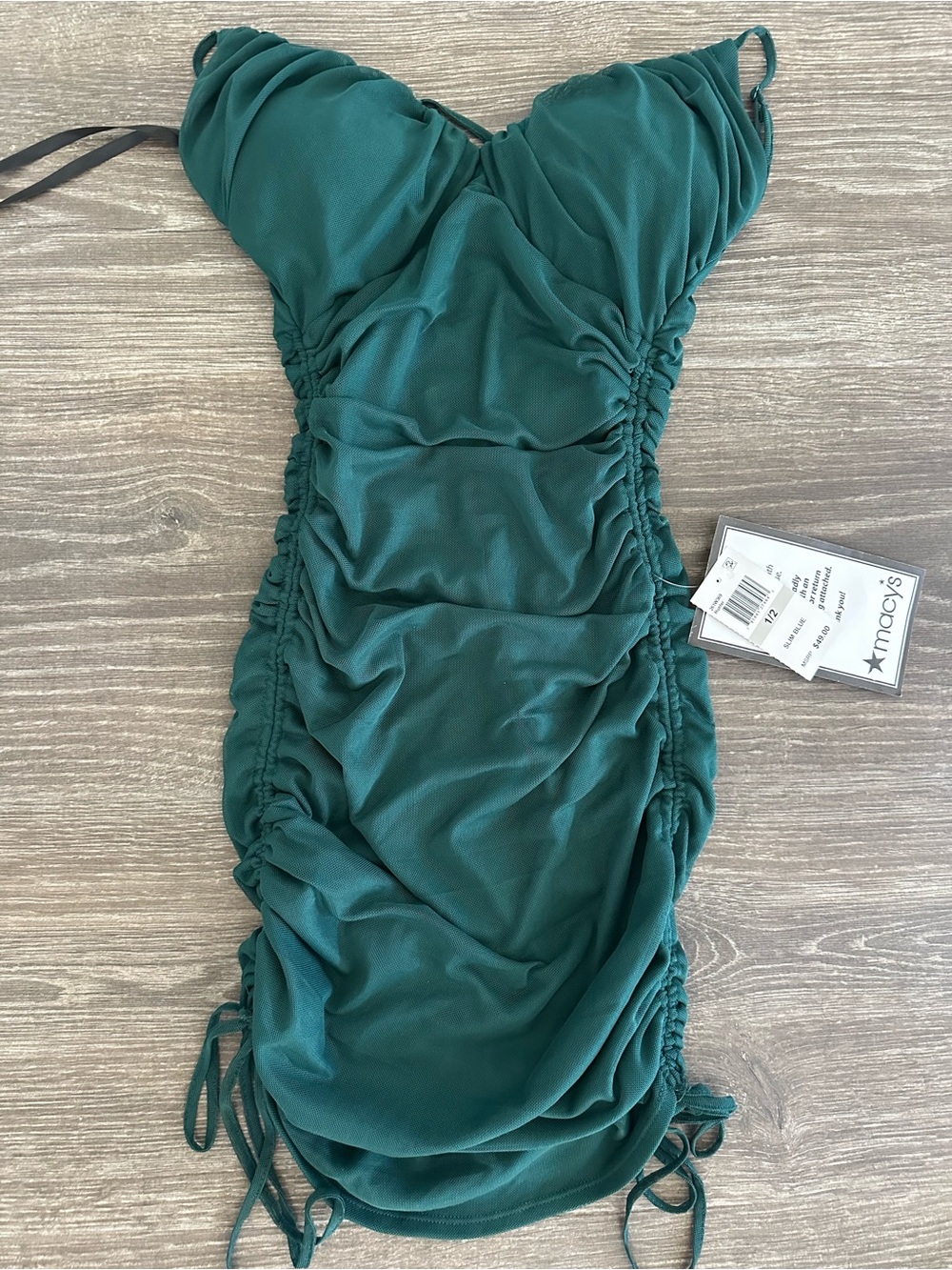 B Darlin Emerald Green Ruched Mini Dress
